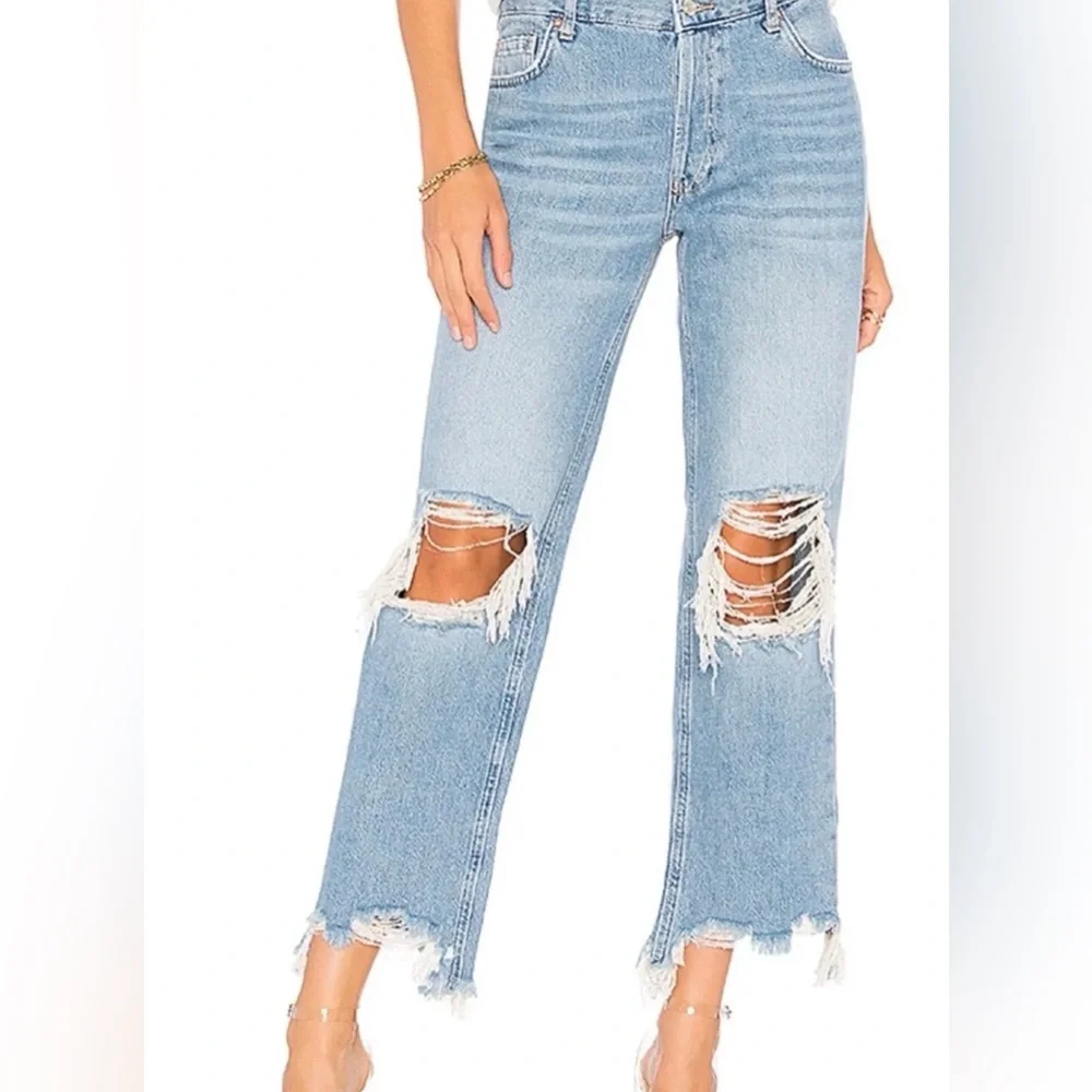 Free People We The Free Maggie Mid Rise Straight Leg Jeans size 29 NWT - Picture 1 of 2